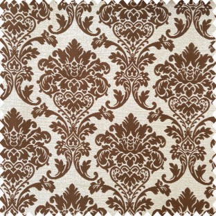 Chocolate brown and cream color beautiful traditional designs texture background swirls polyester main curtain